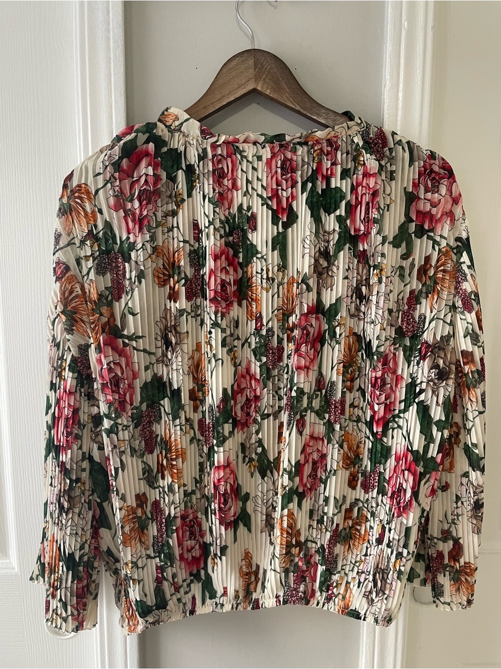 Made in Italy Chic & Pop Floral Pleated Blouse Romantic Boho Top